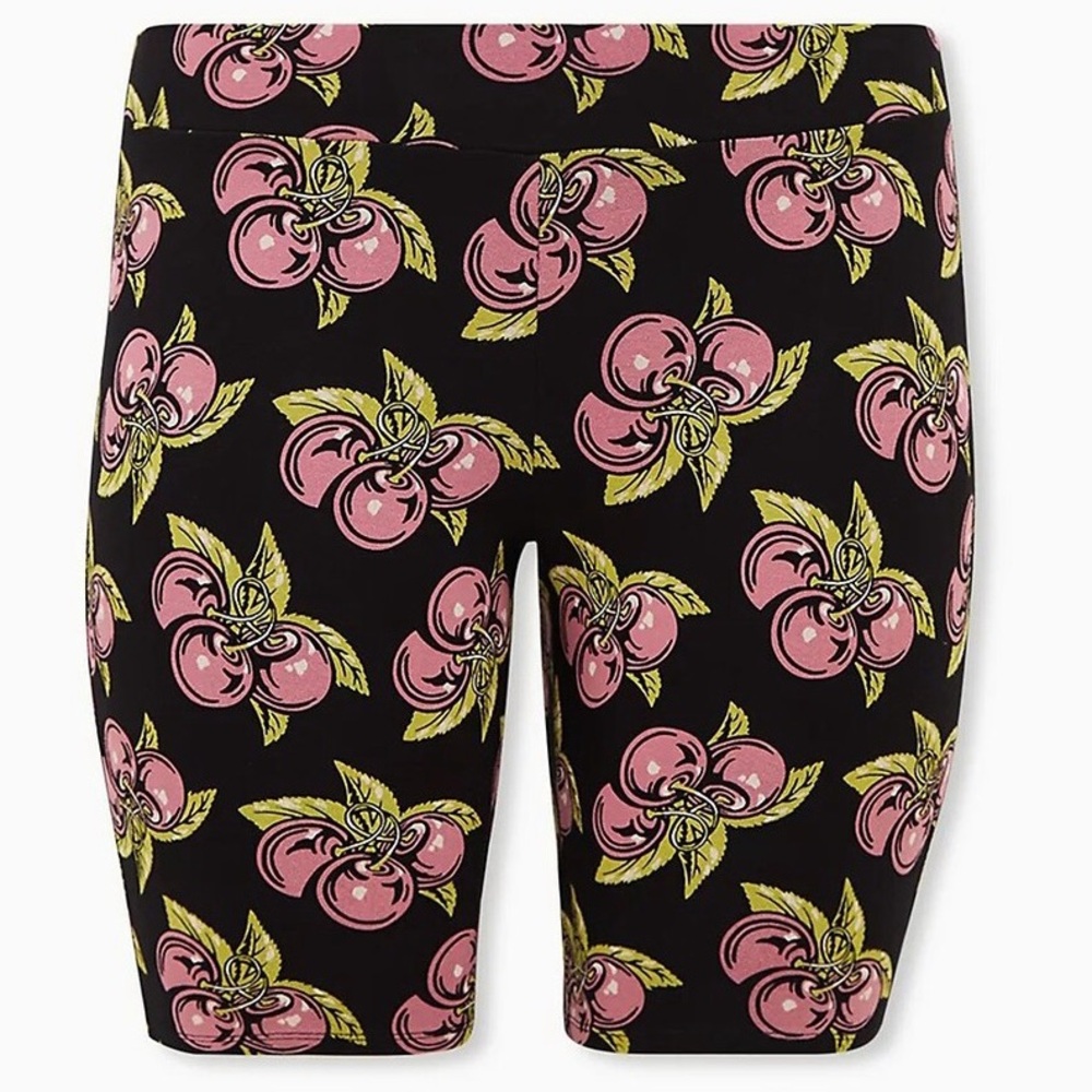 Betsey Johnson x Torrid black cherry bike shorts sz 5x 6x - Picture 2 of 3